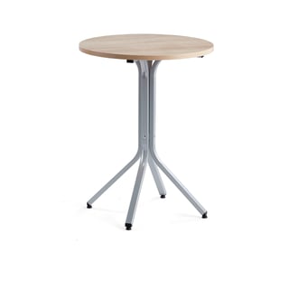 Stôl VARIOUS, Ø700x900 mm, strieborná, dub