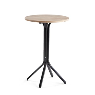 Stůl VARIOUS, Ø700 mm, výška 1050 mm, černá, dub