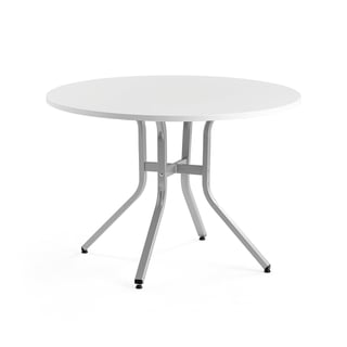 Table VARIOUS, Ø1100x740 mm, silver, white
