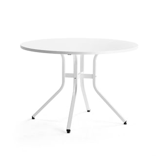Tisch VARIOUS, Ø 1100 x 740 mm, weiß/ weiß