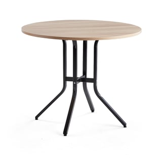 Table VARIOUS, Ø1100x900 mm, black, oak