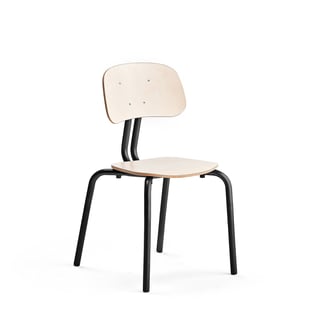 Školní židle YNGVE, 4 nohy, výška 460 mm, antracitově šedá/bříza
