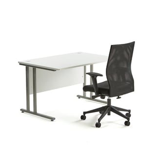 Package deal: Desk FLEXUS + office chair MILTON