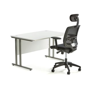 Package deal: Desk FLEXUS + office chair STANLEY