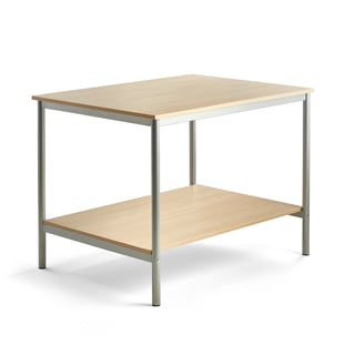 Worktable, 1200x900x900 mm, birch laminate, alu grey
