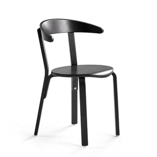 Dřevěná židle LINUS, výška sedáku 450 mm, dýha, černá