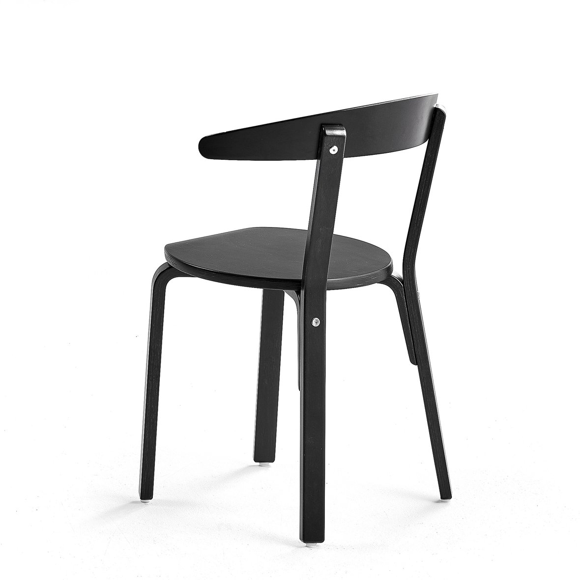 Wooden canteen chair LINUS, H 450 mm, birch, black veneer AJ Products