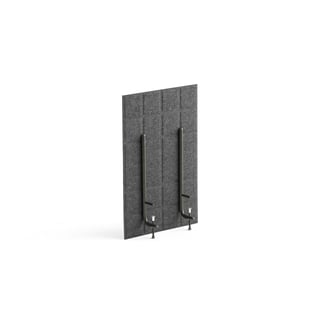 Bordskjerm SPLIT, H600 B400 mm, mørk grå