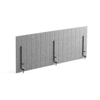 Bordsskärm SPLIT, B 1600 x H 600 mm, grå, svart
