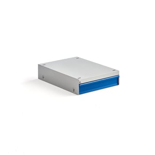 Bänklåda SOLID, 1 låda, grå/blå
