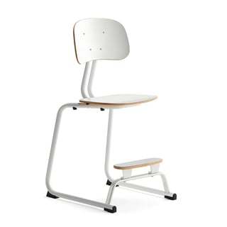Skolēnu krēsls YNGVE, liekta metāla kājas, balts, balts, A 520 mm