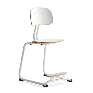 Classroom chair YNGVE, skid base, white, white, H 500 mm