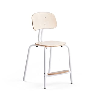 Mokyklinė kėdė YNGVE, 4 kojos, balta, beržas, H 520 mm