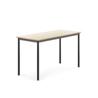 Bord BORÅS, 1400x600x760 mm, stativ antracitgrå, högtryckslaminat, björk