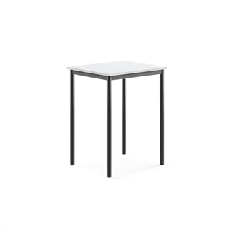 Pöytä BORÅS, 700x600x900 mm, valkoinen laminaatti, antrasiitinharmaa