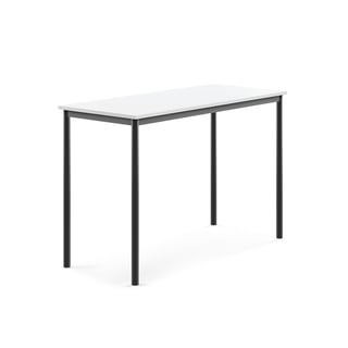 Pöytä BORÅS, 1400x600x900 mm, valkoinen laminaatti, antrasiitinharmaa