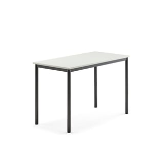 Skrivebord SONITUS, 1200x700x760 mm, hvid højtrykslaminat, antracit