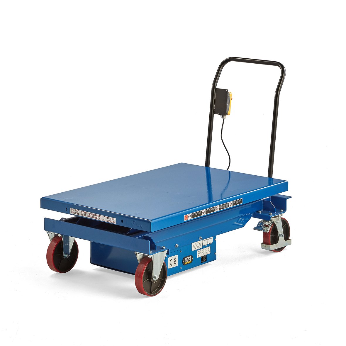 Electric lift trolley TURBO, 1000 kg, 1200x800 mm AJ Products