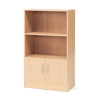 Office cabinet FLEXUS with 2 open shelves, 1325x760x415 mm, beech