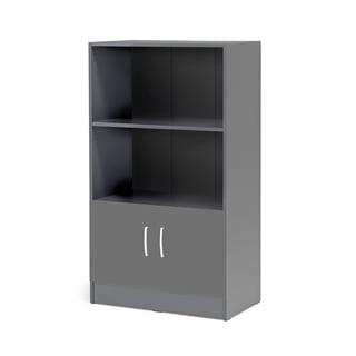 Office cabinet FLEXUS with 2 open shelves, 1325x760x415 mm, grey