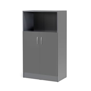 Office cabinet FLEXUS with 1 open shelf, 1325x760x415 mm, grey