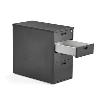 Sivulaatikosto MODULUS, 4 laatikkoa, lukollinen, musta
