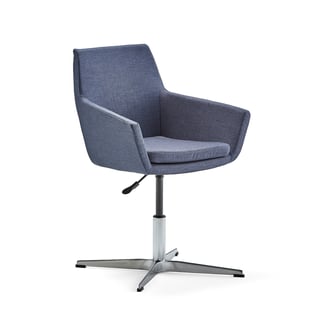 Konferencijska stolica FAIRFIELD, polirani aluminijum, plavo siva