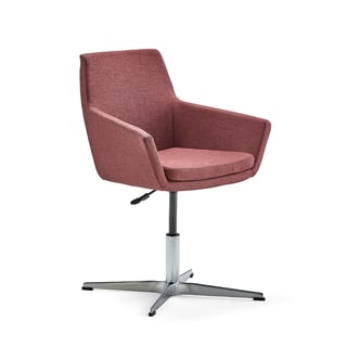 Conference chair FAIRFIELD, polished aluminium, plum