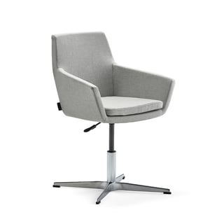 Conference chair FAIRFIELD, polished aluminium, silver grey