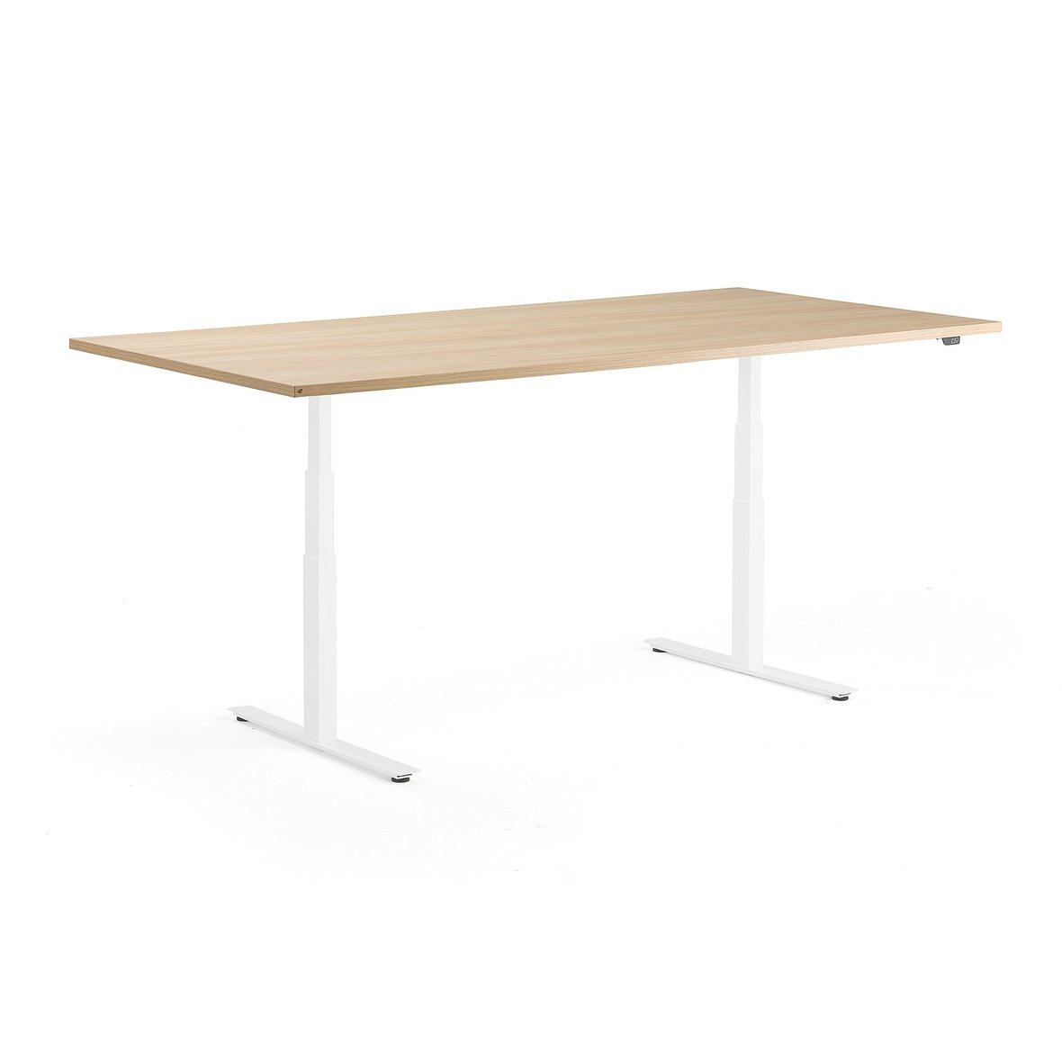 Standing conference table MODULUS, 2400x1200 mm, white frame, oak AJ Products