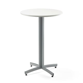 Bāra galds SANNA, Ø 700x1050 mm, balts, alumīnijpelēks
