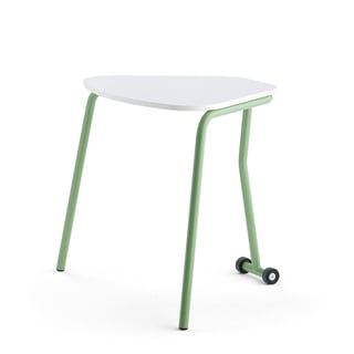 Sudedamas stalas HEX, 740x800x620mm, šviesiai žalios kojos, baltas