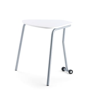 Sklápěcí stůl HEX, 740x800x620 mm, stříbrné nohy, bílá