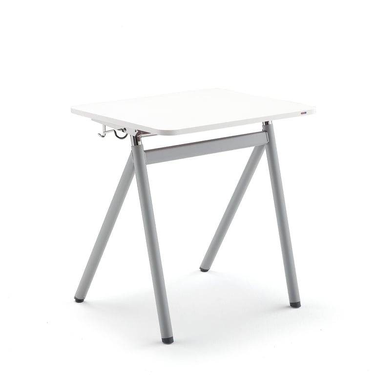 SitzStehSchultisch ASCEND, Laminat weiß, alugrau AJ Produkte