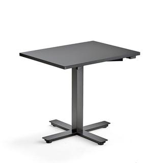 Skrivebord MODULUS, enkeltsøjlestel, 800x600 mm, sort stel, sort