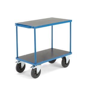 Table trolley TRANSFER, 900x500 mm, rubber wheels, with brakes