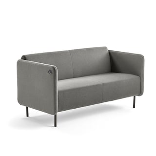 Sofa CLEAR mit USB-Ladeanschluss, 2,5-Sitzer, Textilbezug taupe