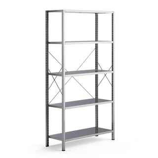 Stainless steel shelving PROOF, basic unit, 2019x1070x400 mm