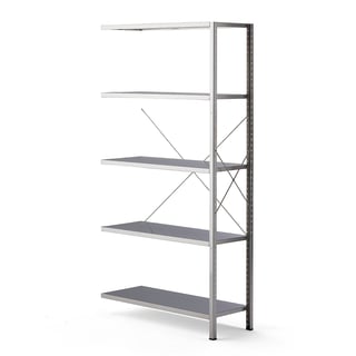 Stainless steel shelving PROOF, add-on unit, 2019x1040x400 mm
