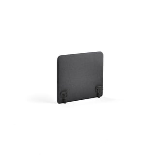 Bordsskärm ZONE, inkl. svarta beslag, 800x650x36 mm, tyg Etna, antracitgrå