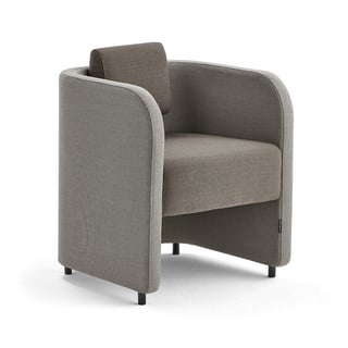Armchair COMFY, with legs, wool fabric, sand/brown