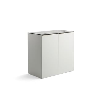 Lajittelukaappi CELSIUS, 2 laatikkoa, valkoinen, 120-litrainen astia + 90-litrainen astia + 21-litra