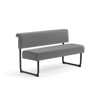 Sofa START, 1400 mm, Textilbezug graubeige/schwarz