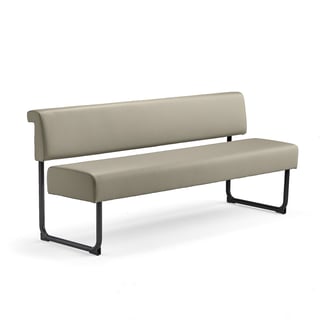 Sofa START, L 1800 mm, artificial leather, taupe, black