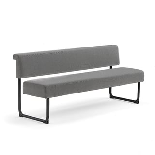 Sofa START, 1800 mm, Textilbezug graubeige/schwarz