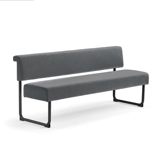 Sofa START, 1800 mm, stoff, antrasitt/svart