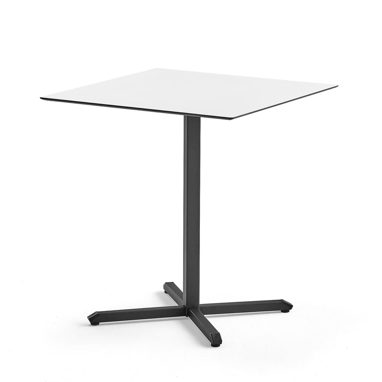 Table BECKY, 680x680x720 mm, black frame, white | AJ Products