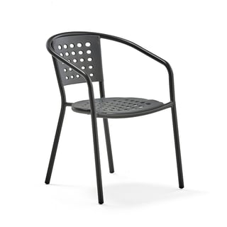 Krzesło CAPRI, czarny, szare siedzisko