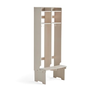 Cloakroom unit EBBA, floor standing, 2 sections, white