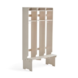 Cloakroom unit EBBA, floor standing, 3 sections, white